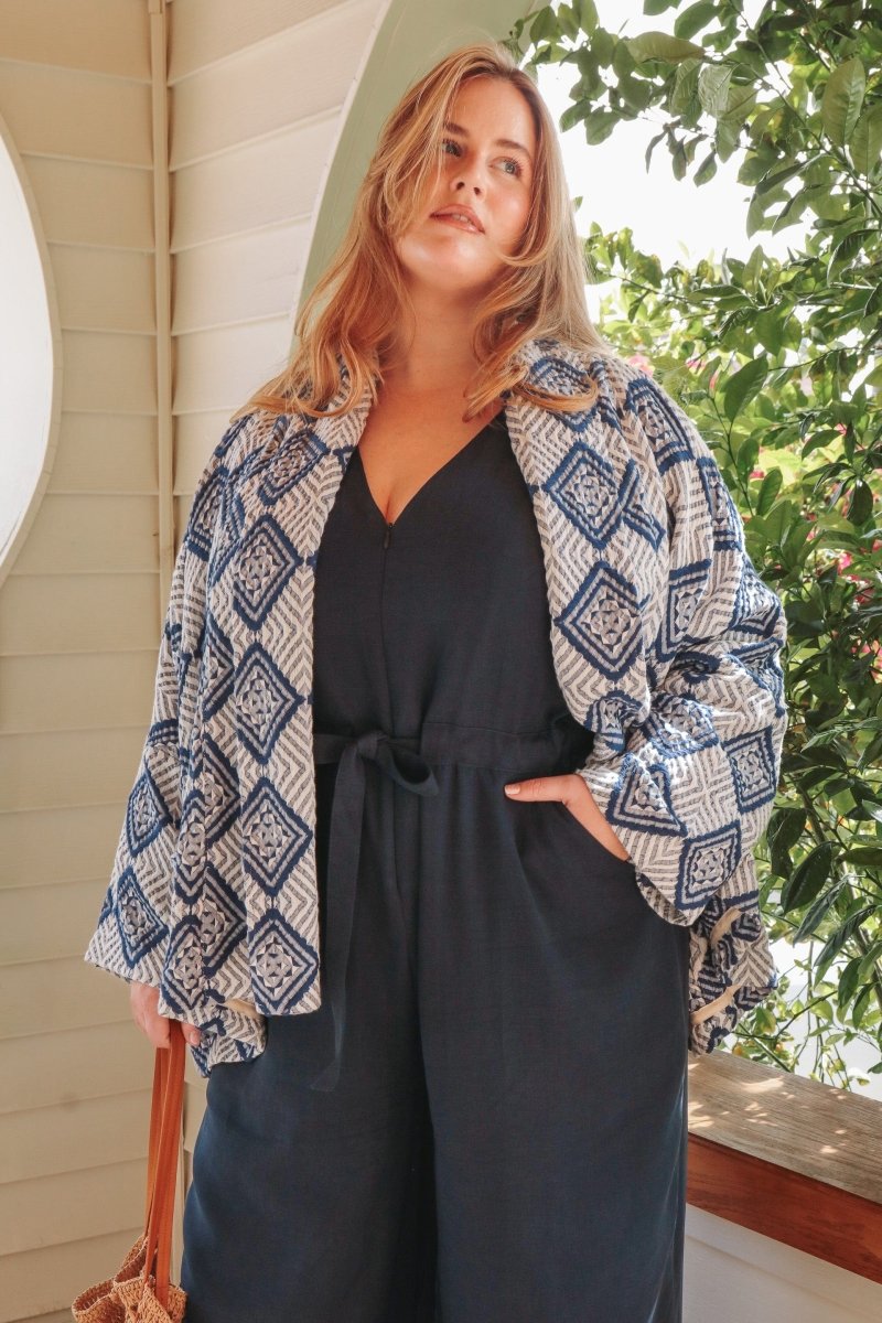 *NEW* Limited Edition Zarif Shawl Sweater - OLEZARIFBLUEXXS - OddBird Co.