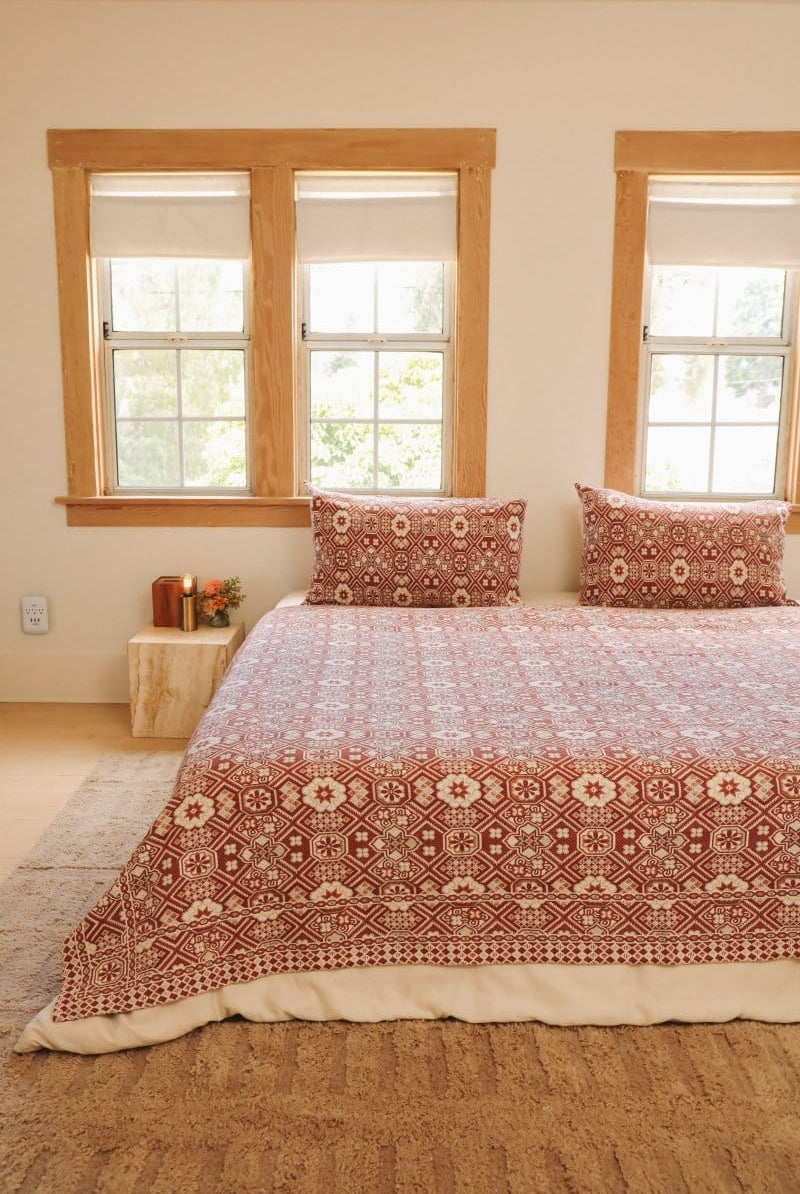 OddBird Blankets Mustard Mosaic Handwoven Blanket - King/Queen