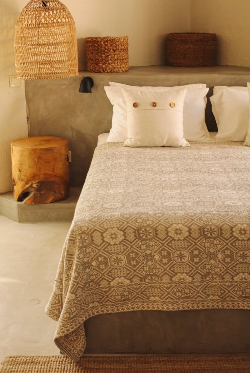 OddBird Blankets Mustard Mosaic Handwoven Blanket - King/Queen