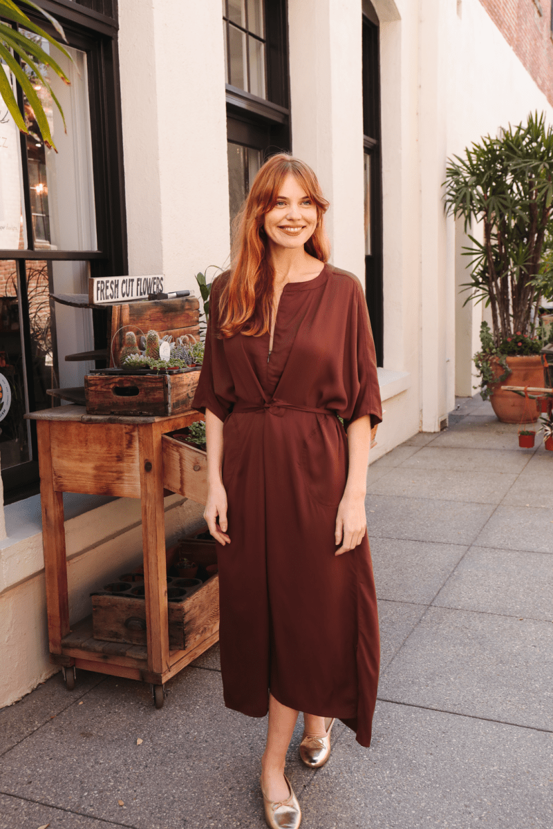 OddBird Loungewear Rüya Tunic - Chocolate Brown