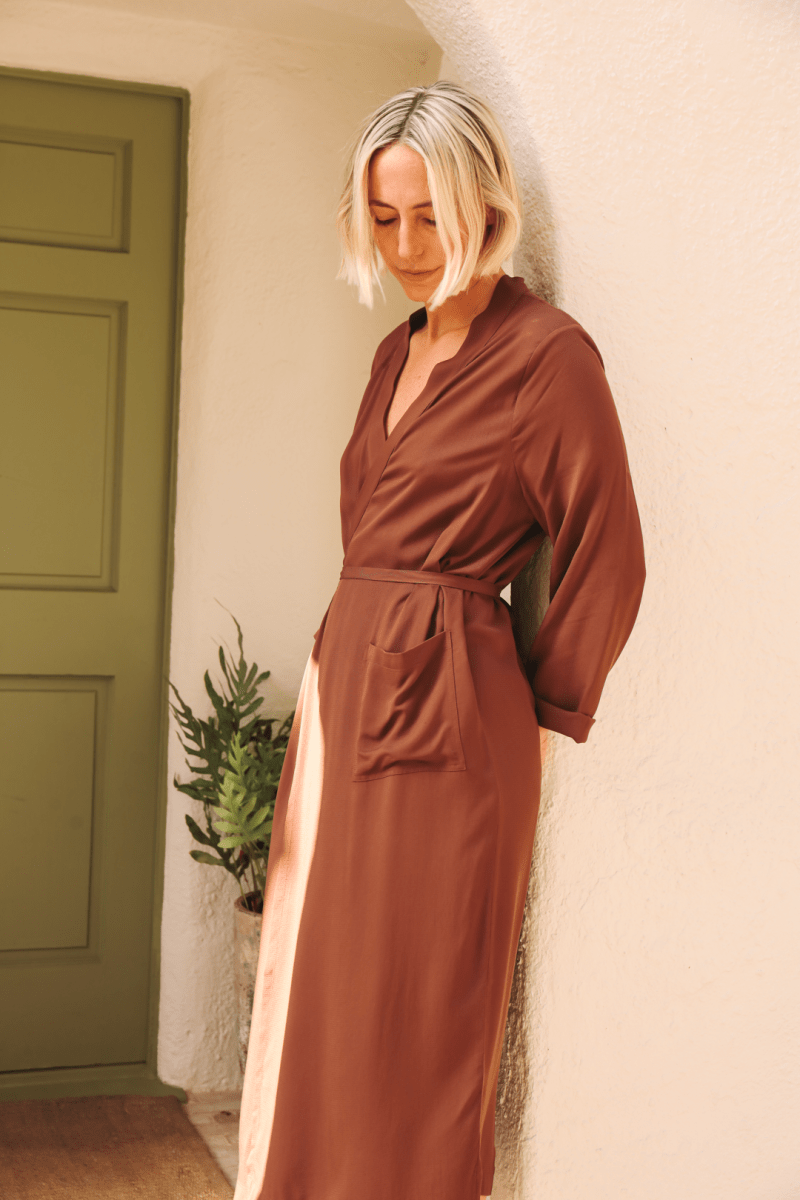 OddBird Loungewear The 'Aydin' Long Sleeve Dress