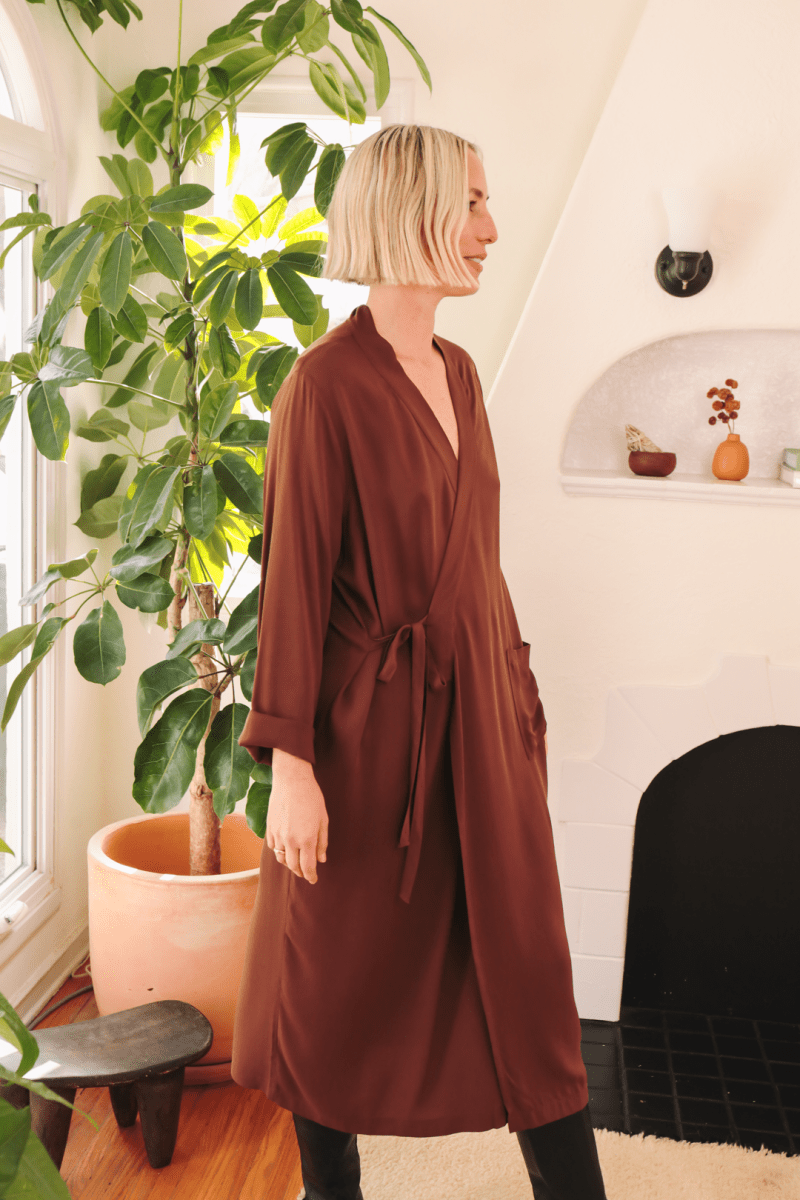 OddBird Loungewear The 'Aydin' Long Sleeve Dress