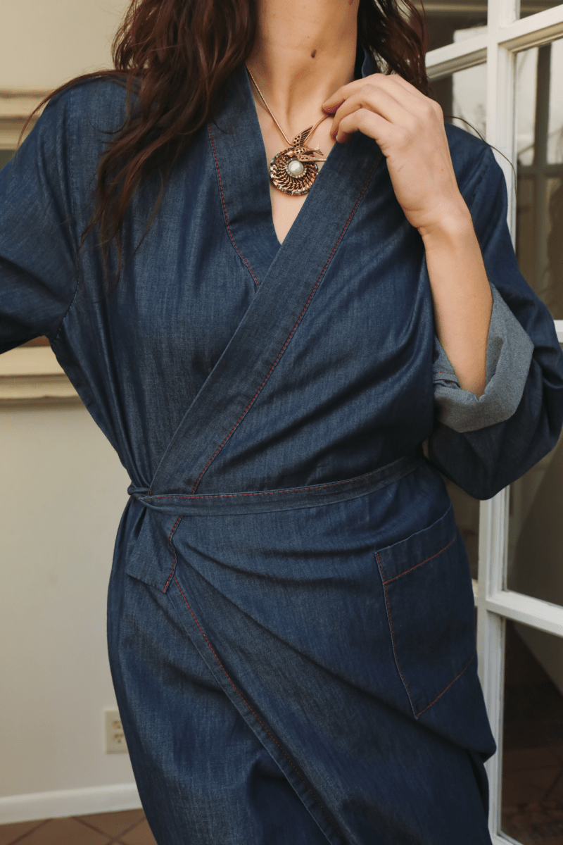 OddBird Loungewear *NEW* The 'Aydin' Long Sleeve Dress - Chambray
