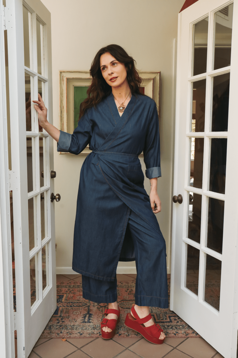 OddBird Loungewear *NEW* The 'Aydin' Long Sleeve Dress - Chambray