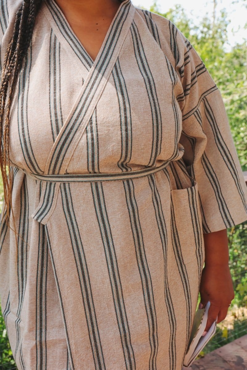 OddBird Loungewear Selin Sleep/Play Dress in Mavis Stripe