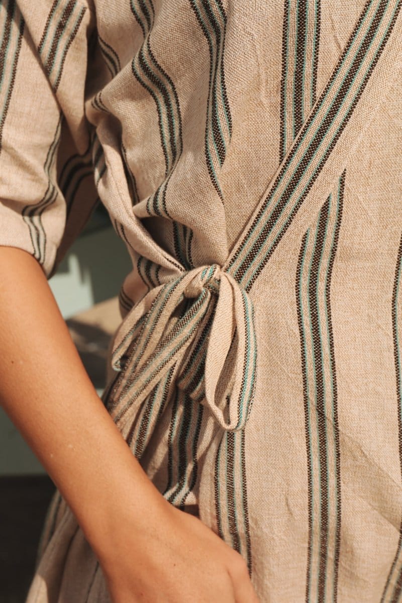 OddBird Loungewear Selin Sleep/Play Dress in Mavis Stripe