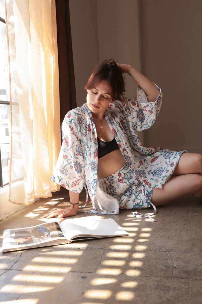 OddBird Loungewear Şile Kardeş Short - Lale Print