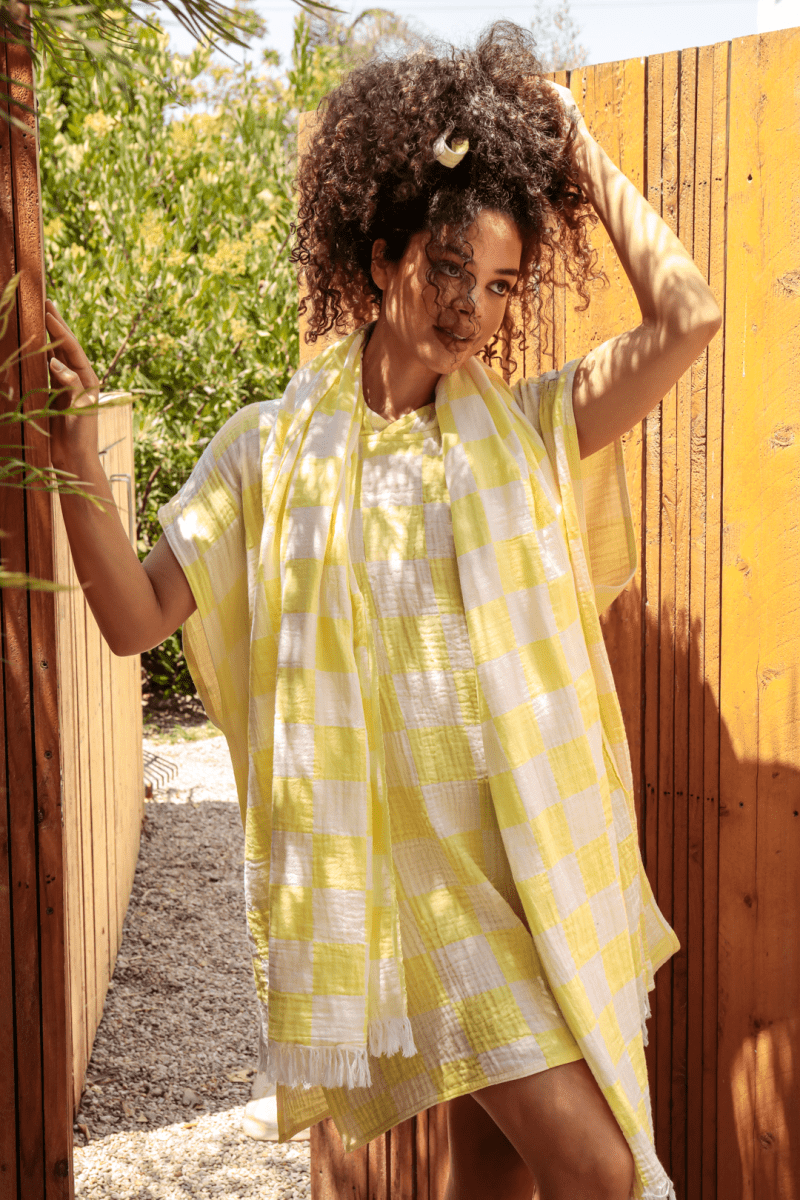 OddBird Robes Summer Poncho - Limonata Check
