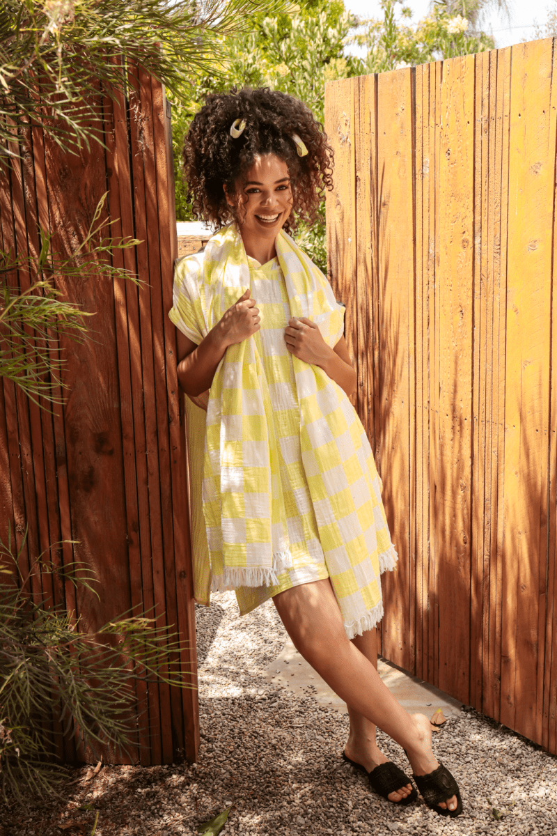 OddBird Robes Summer Poncho - Limonata Check