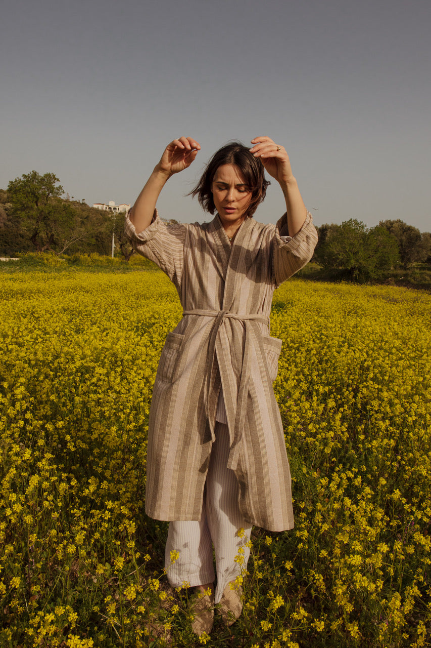 Robe Turkish in Cotton Luxury | Leyla Lilac | Sustainably Grey Made – and Unisex Robe OddBird Handwoven 100%