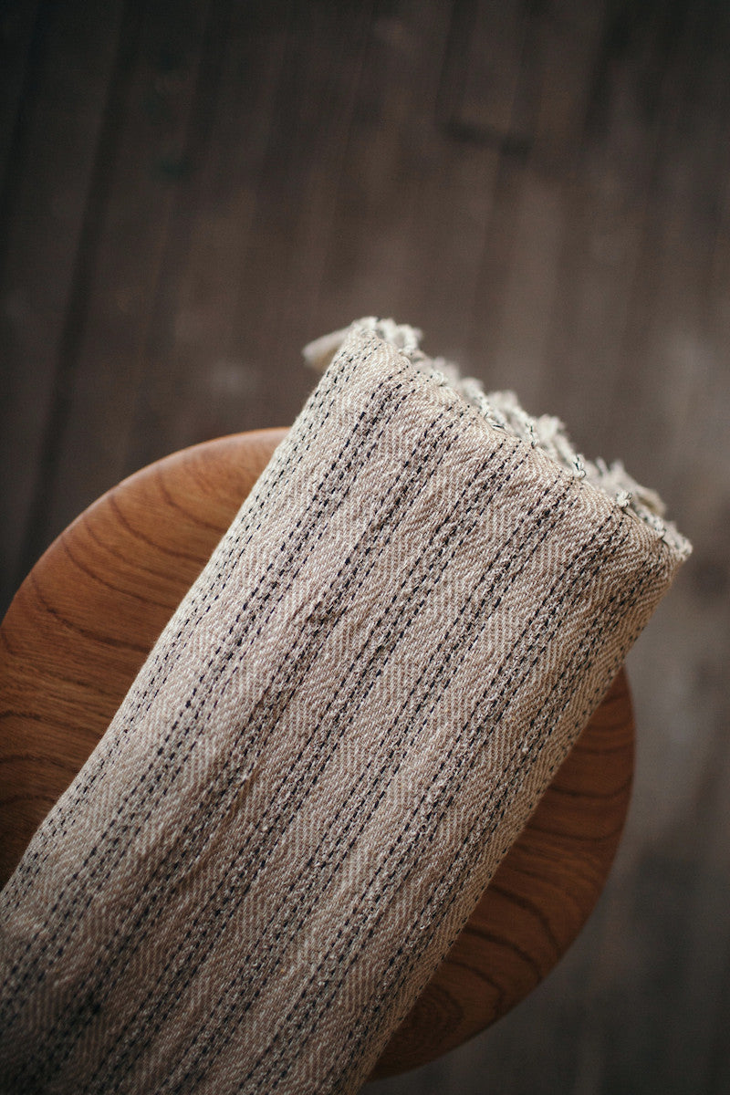 Gelin Turkish Towel Luxury Cotton Handwoven Turkish Towel in Creamy Coffee Take From Bath to Beach OddBird Co
