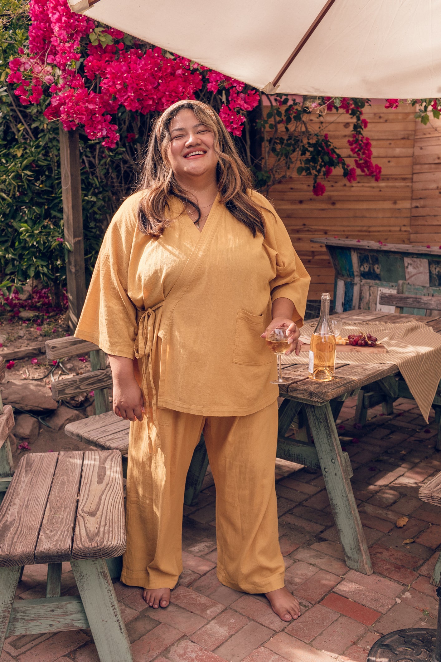Kardeş Sile Loungewear Top and Pants in Marigold | Plus Size | Luxury 100%  Soft Turkish Sile Cotton | Indoor and Outdoor Wear – OddBird