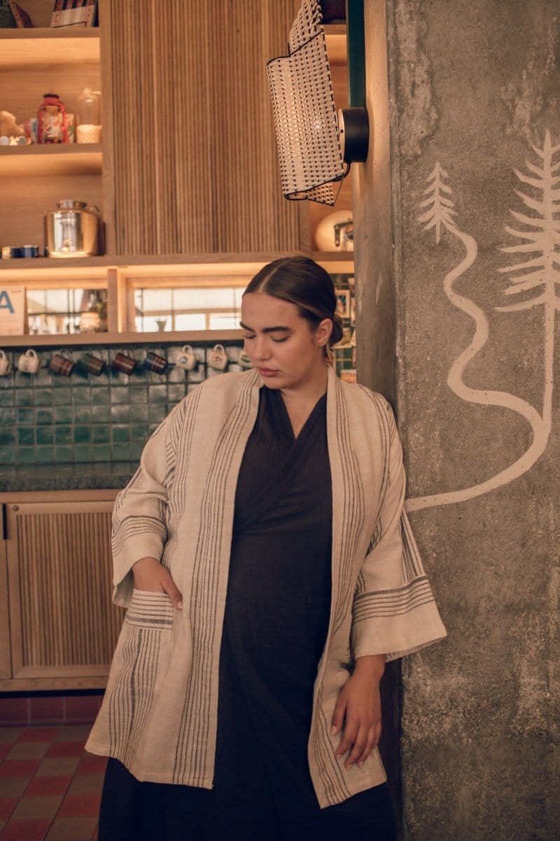 OddBird Robes Fener Linen Kisa-Cut Robe