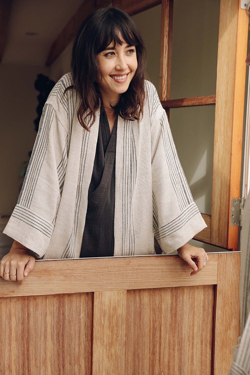 OddBird Robes Fener Linen Kisa-Cut Robe