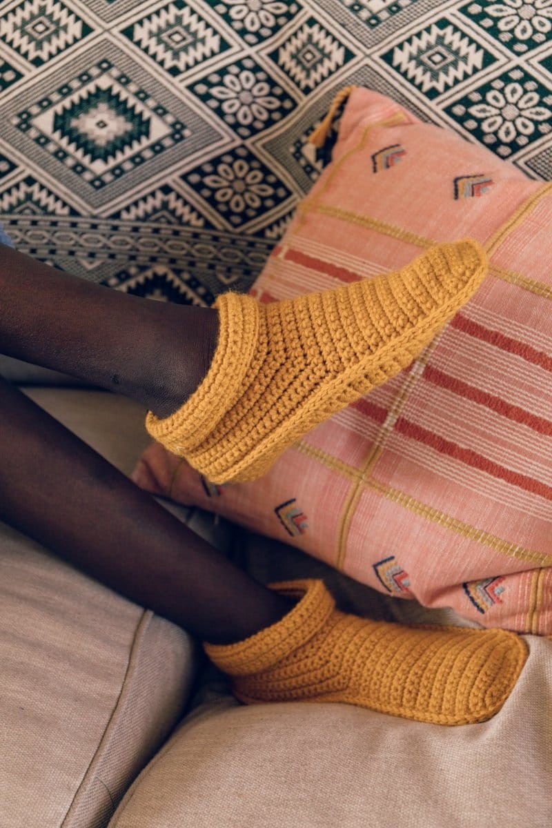 OddBird Footwear Mustard / S (fits sizes 5/6/7) Handmade Patik - Traditional Crocheted Bootie