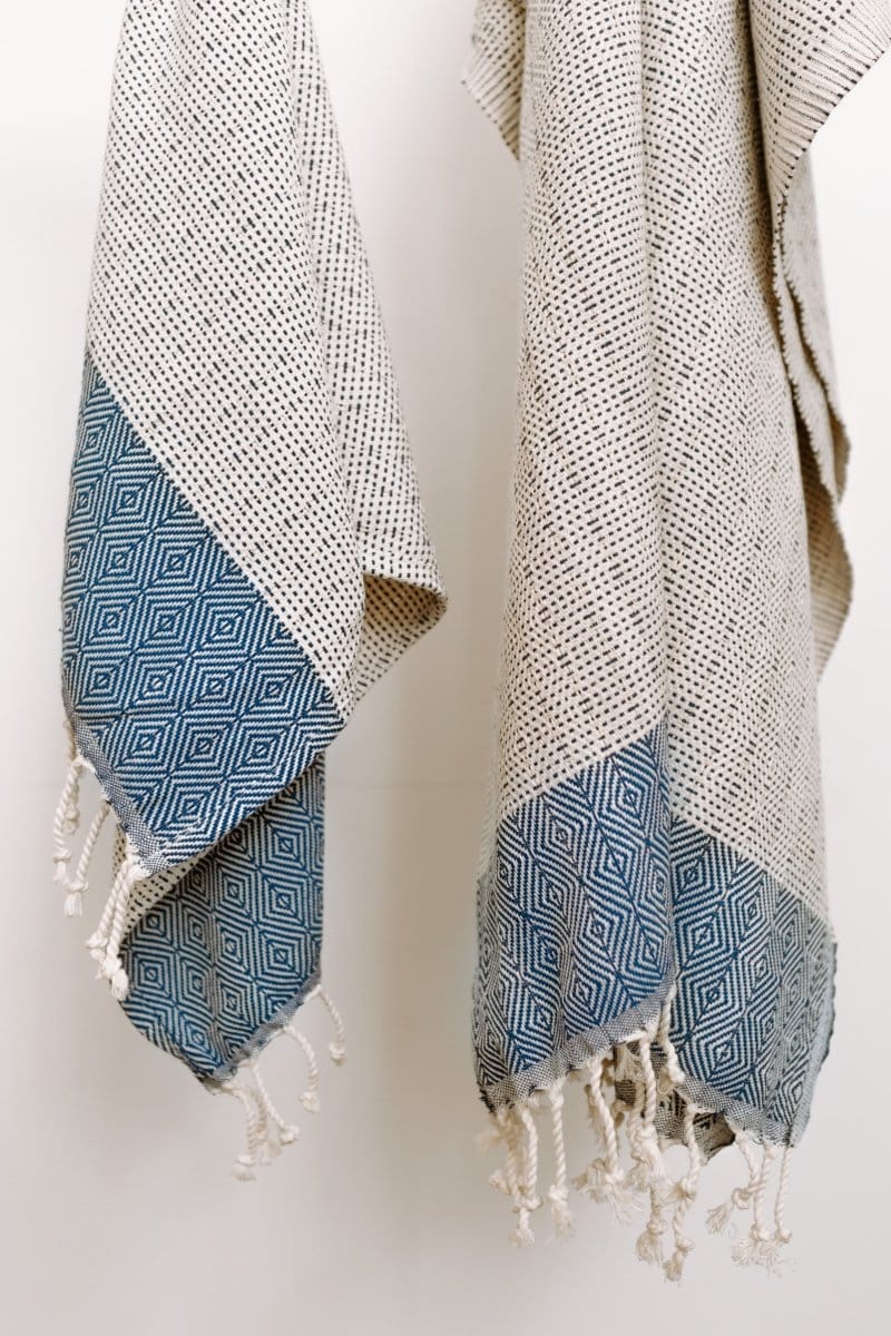 Hazal Turkish Towel | Luxury Cotton Handwoven Turkish Bath and Hand Towels in Royal Blue