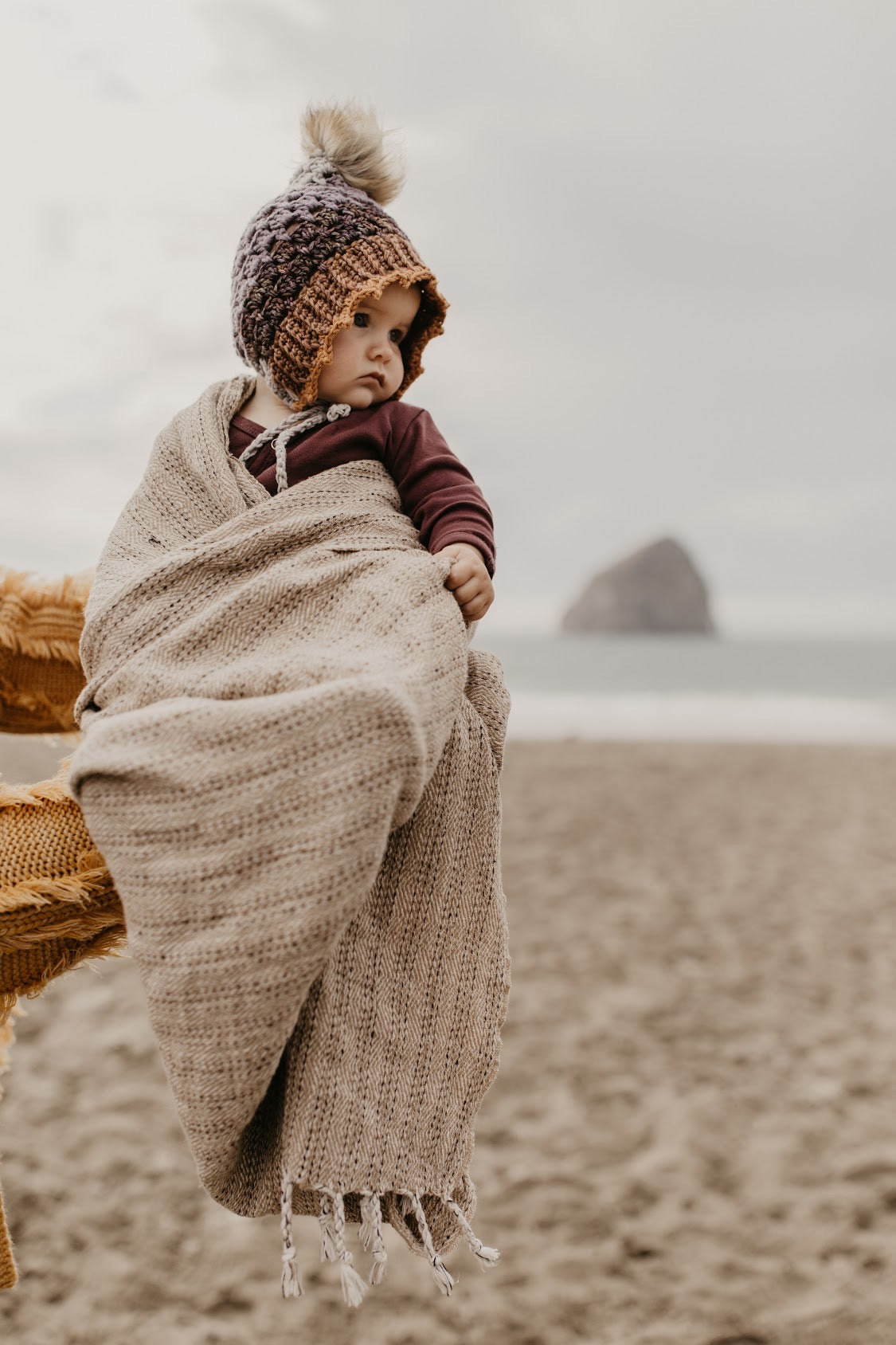 Hand-loomed Turkish Cotton Towel - Natural Dots