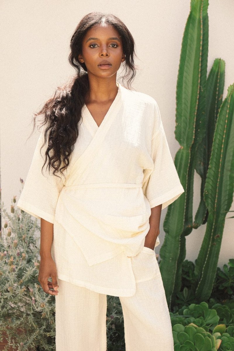 Kardeş Loungewear Separates - Alabaster - LKTOPALXS - OddBird Co.