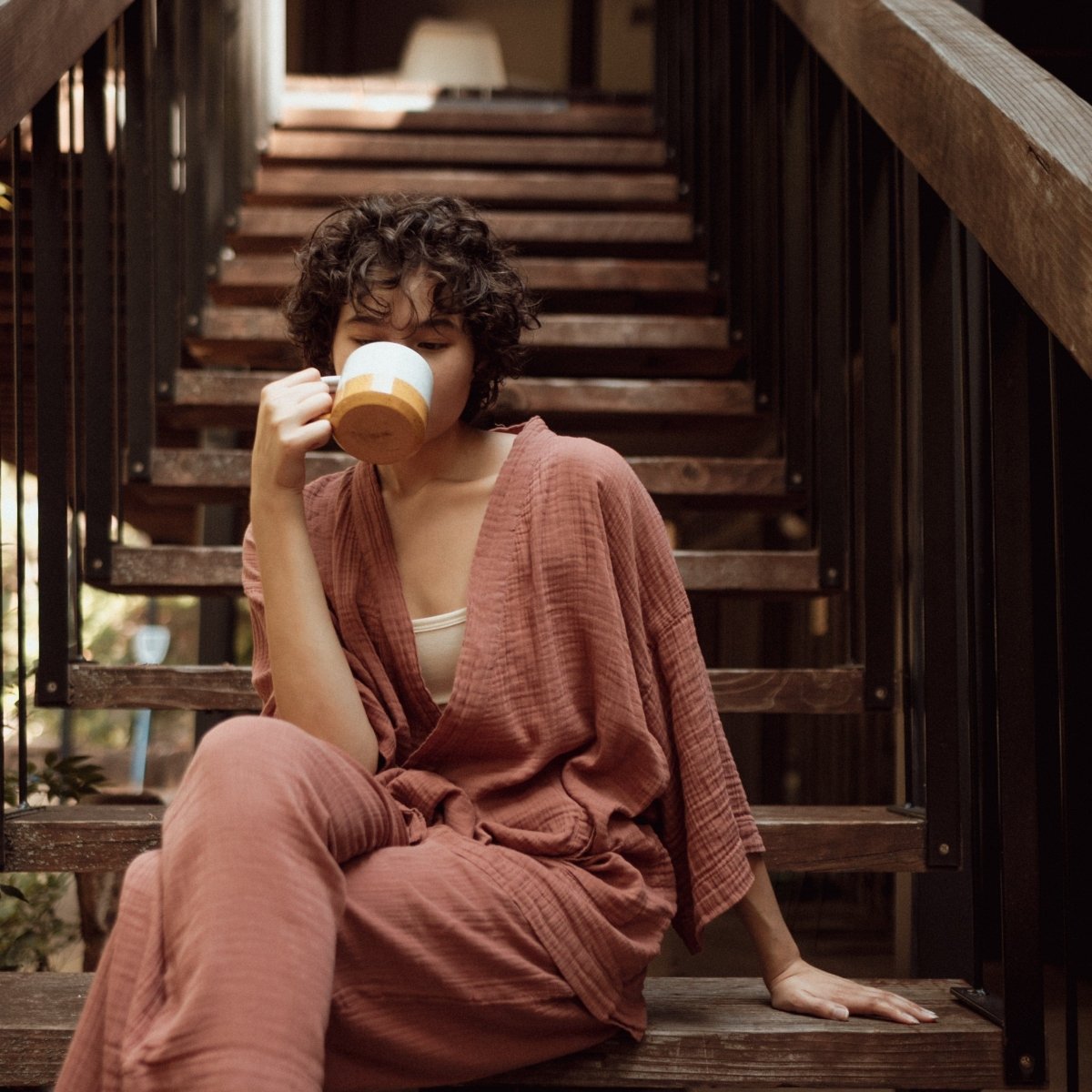 Kardeş Loungewear Separates - Canyon Rose - LKSTOPCRXS - OddBird Co.