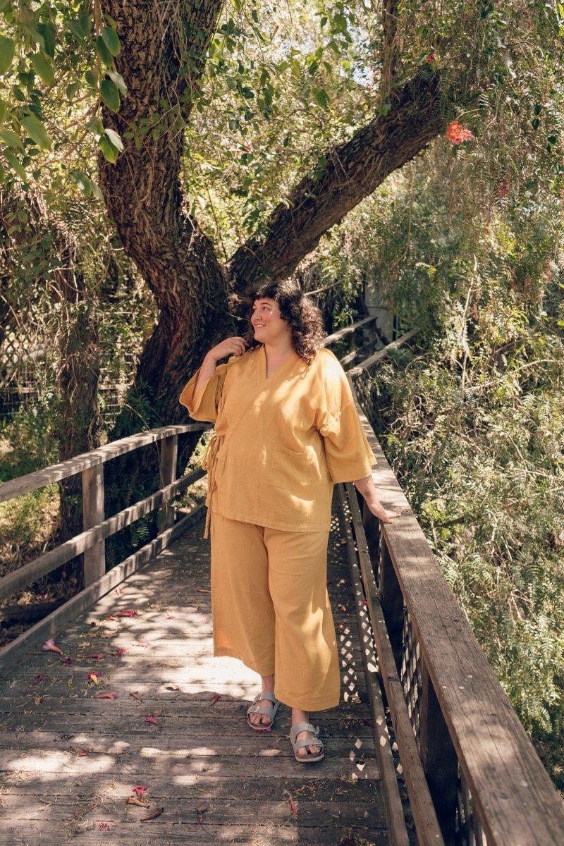 Kardeş Şile Loungewear Separates - Marigold - LKSPANTMG1X - OddBird Co.
