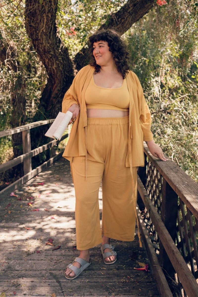 Kardeş Şile Loungewear Separates - Marigold - LKSPANTMG1X - OddBird Co.