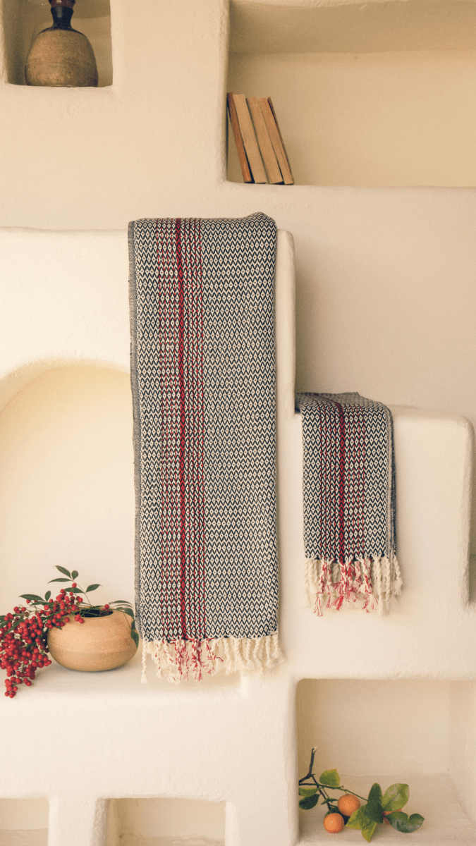 OddBird Towels Redline Handwoven Towel Collection