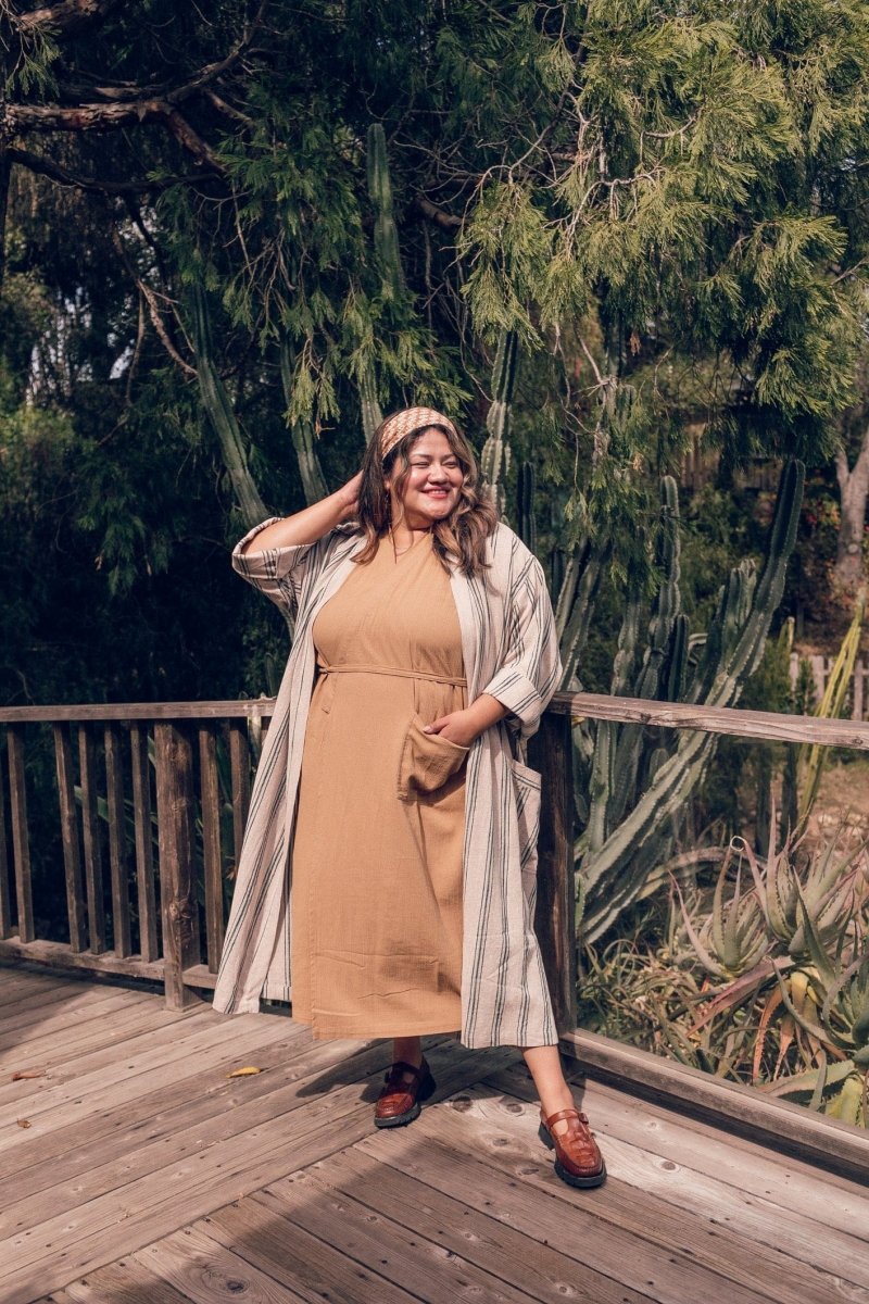 The 'Aydin' Şile House Dress - Kahve - LESAYDK1X - OddBird Co.