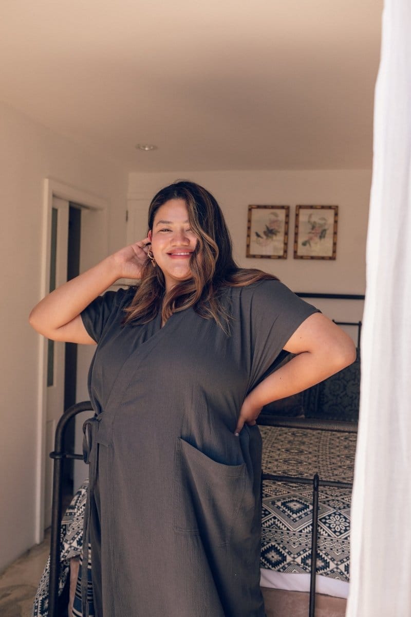 Aydin ile Wrap Lounge Dress | Plus Size | Luxury 100% Soft Turkish Sile Cotton | Indoor and Outdoor Wear OddBird Co. Aydin ile Wrap Lounge Dress | Plus Size | Luxury 100% Soft Turkish Sile Cotton | Indoor and Outdoor Wear OddBird Co.