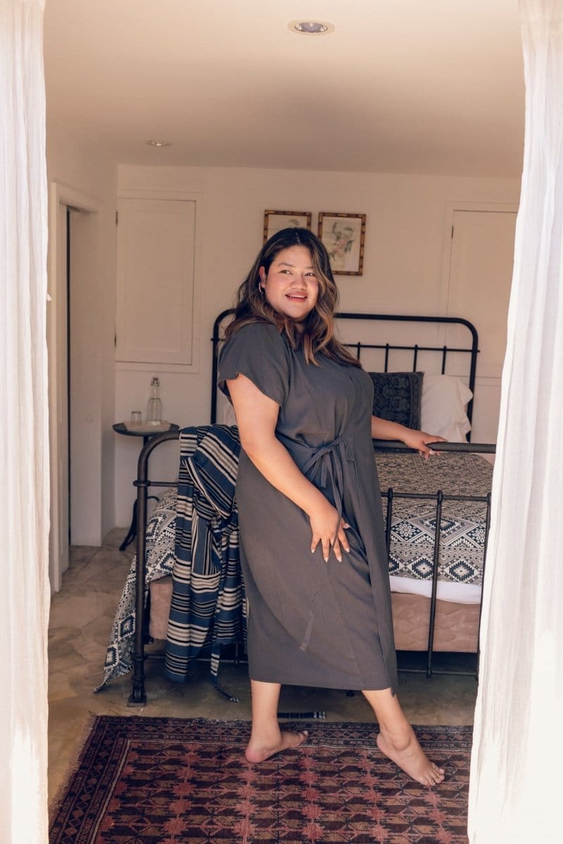 The 'Aydin' ile House Dress, Charcoal / 2X The 'Aydin' ile House Dress, Charcoal / 2X