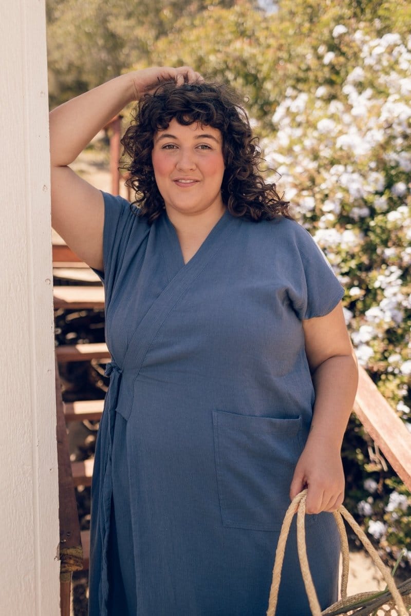 The 'Aydin' Şile House Dress, Not Quite Electric Blue / 1X