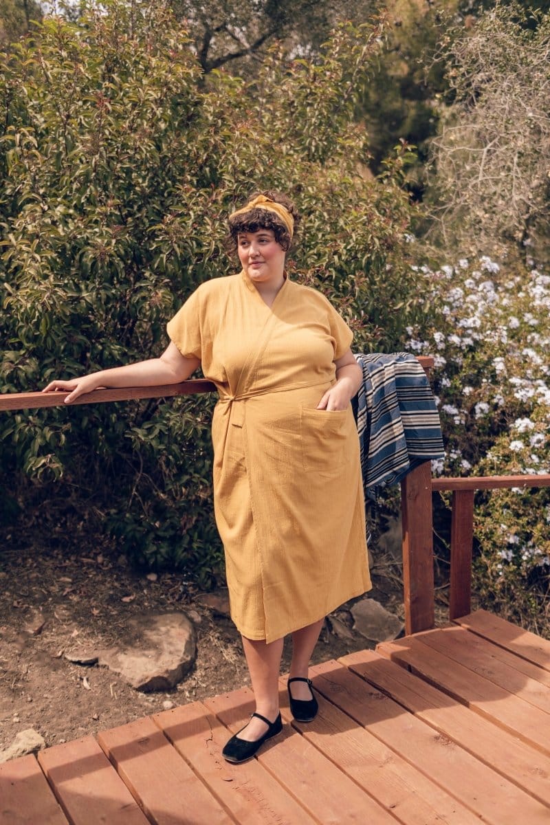 Aydin Şile Wrap Lounge Dress | Plus Size | Luxury 100% Soft Turkish Sile Cotton